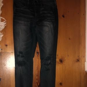 American Eagle Black Washed Ripped Jeans
